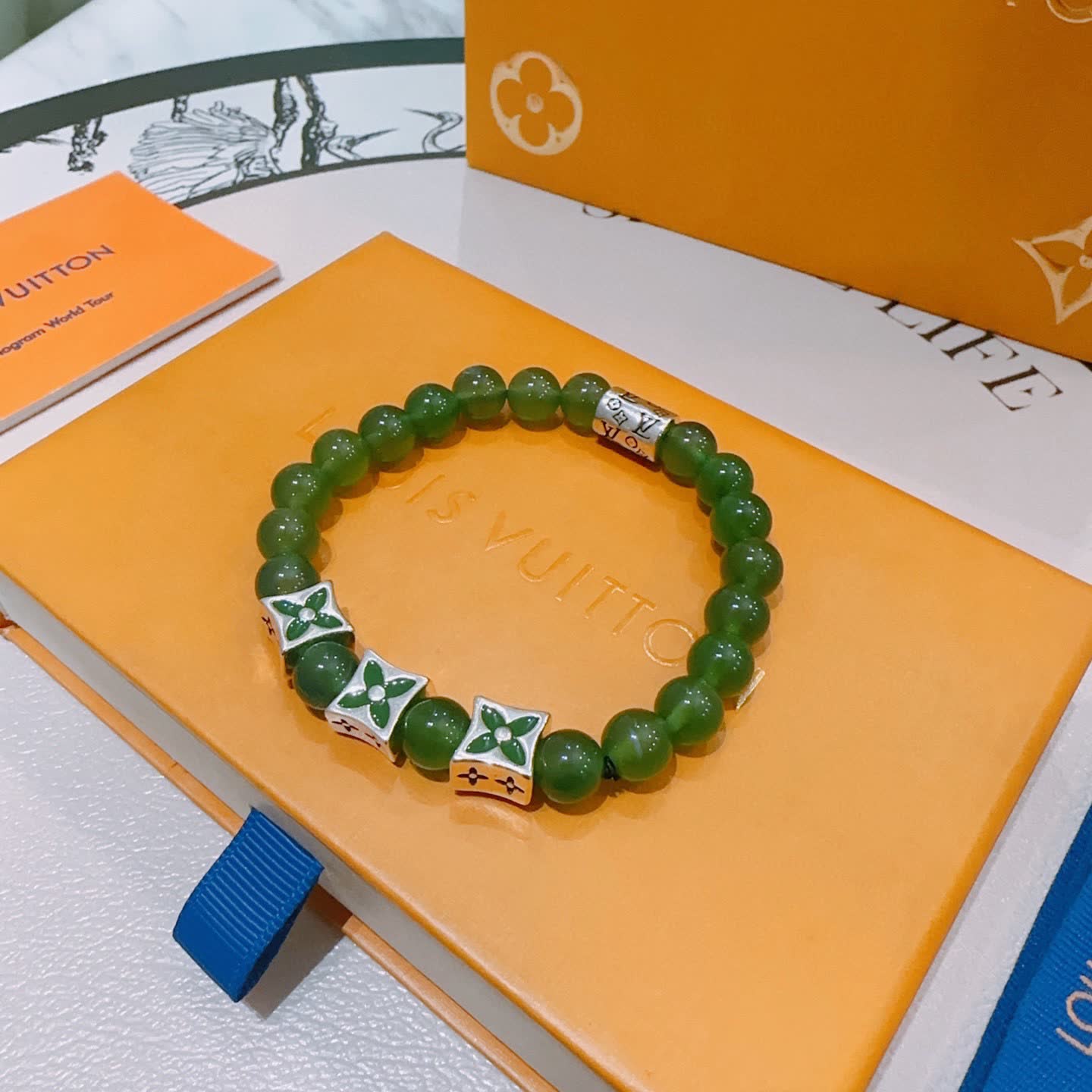 Louis Vuitton Green Beaded Bracelet